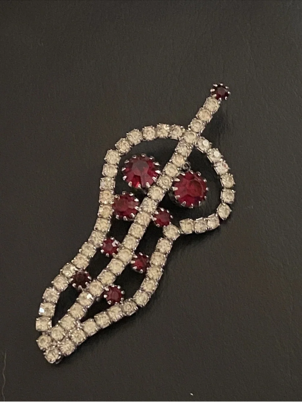 Vintage Delizza & Elster 60s Red Rhinestone Chili Pepper Juliana Brooch Pin